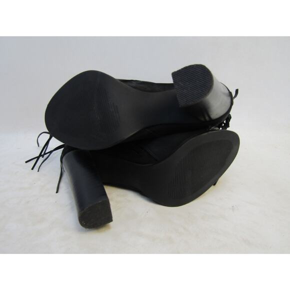 Steve Madden Women Sz 7 M Black Suede Zip Ankle Fashion Boots Bootie - Picture 9 of 11